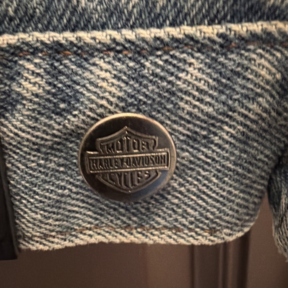 VTG  An American Legend Harley Davidson Denim Sleeveless Jean Vest 3XL XXXL - Picture 9 of 13